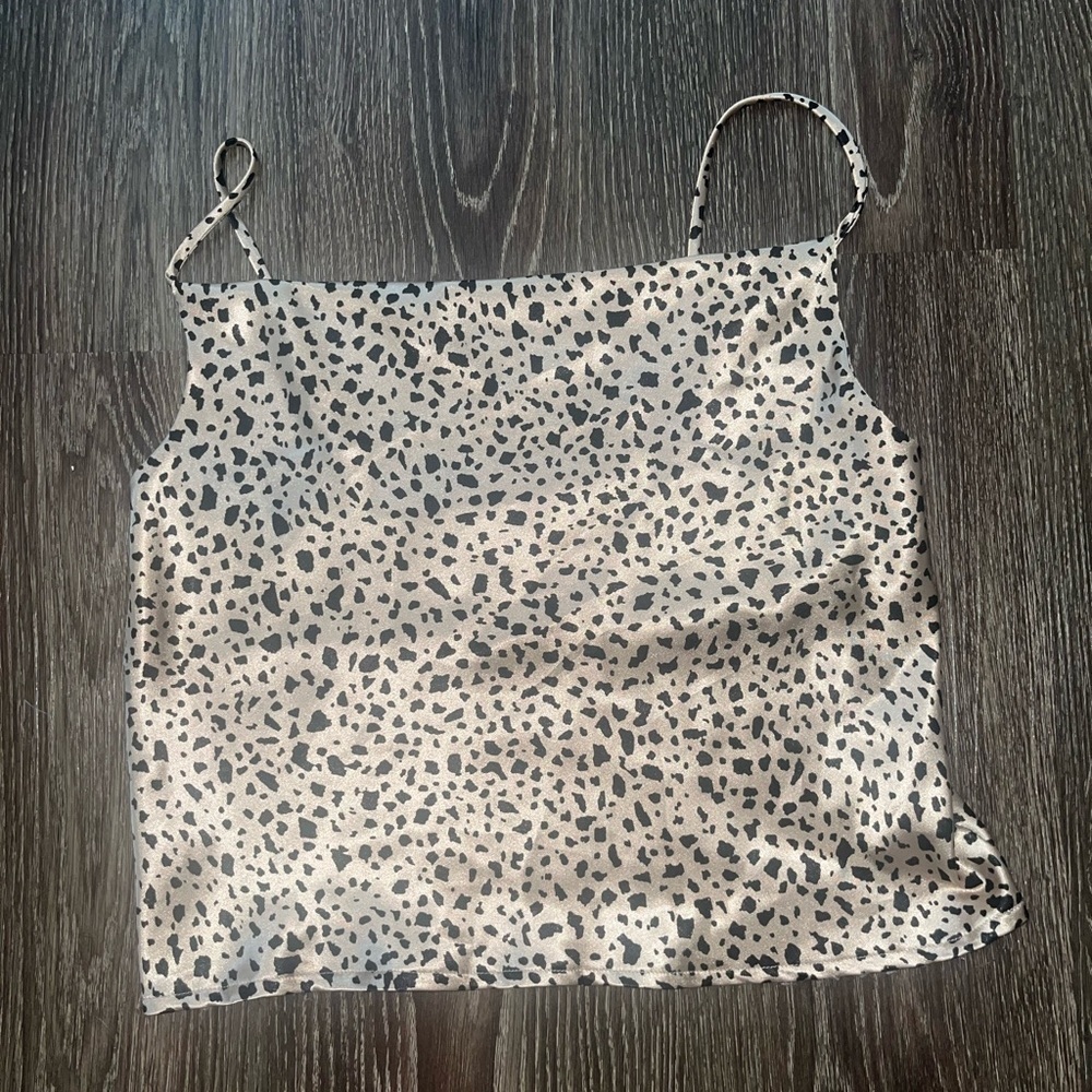 Leopard Print Spaghetti Strap Top